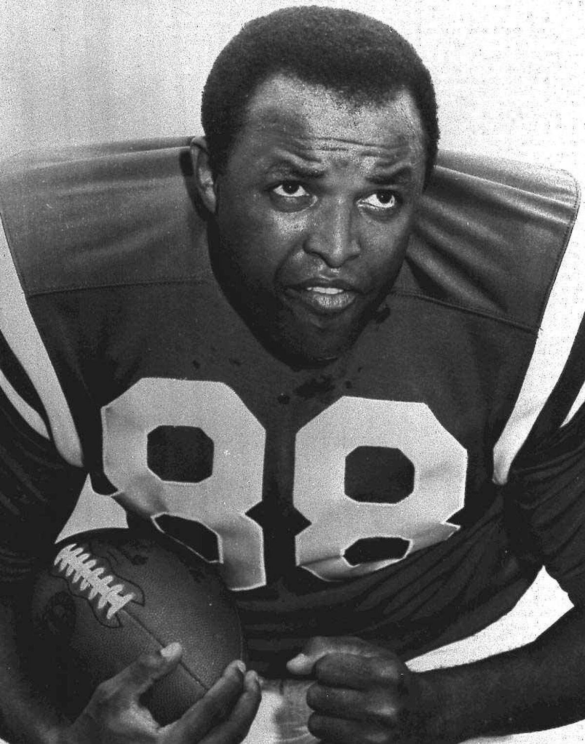 FILE ¿ This 1969 handout provided by the Baltimore Colts, shows Colts football player John Mackey. NFL Hall of Famer John Mackey has died. He was 69. Chad Steele, a spokesman for the Baltimore Ravens, said Thursday, July 7, 2011, that Mackey's wife had notified the team about her husband's death. (AP Photo/ho)