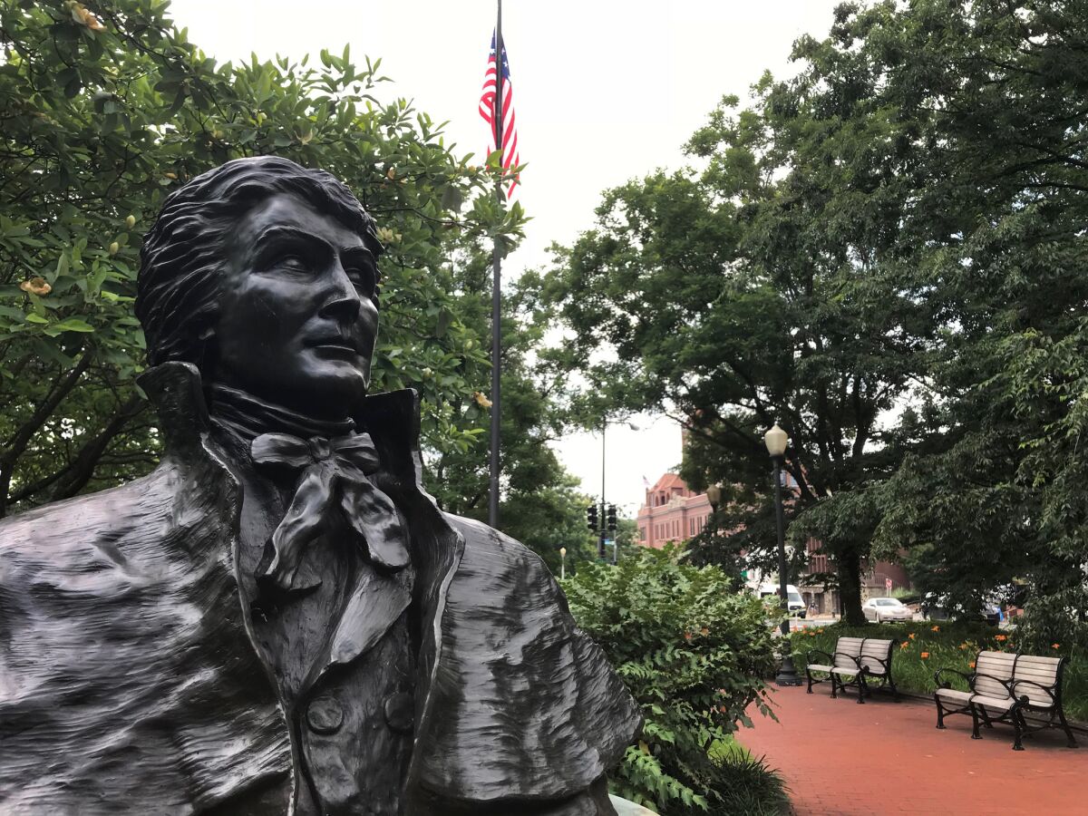Francis Scott Key Memorial park was donated to the National Park Service in 1993 and was placed there because Key owned a house in the Georgetown area.