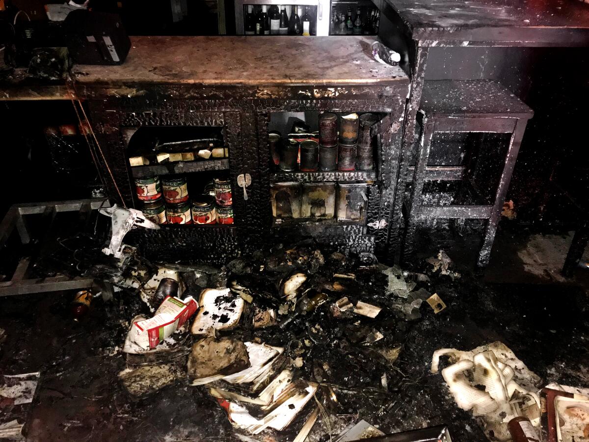 The interior of Mozza2Go, trashed and looted in the aftermath of the demonstrations protesting the killing of George Floyd.
