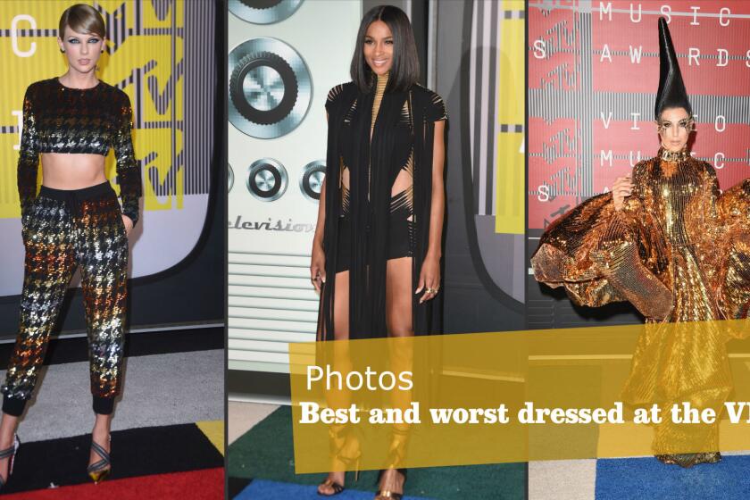 From left: Taylor Swift, Ciara and Z LaLa attend the 2015 MTV Video Music Awards in Los Angeles.