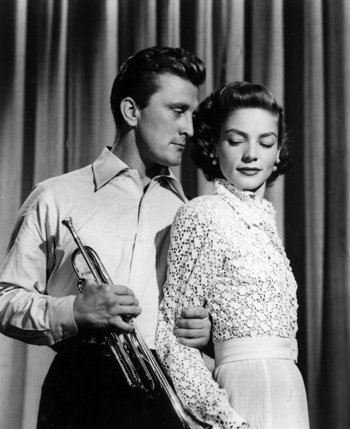 Kirk Douglas and Lauren Bacall in "Young Man With a Horn." (Warner Bros. )