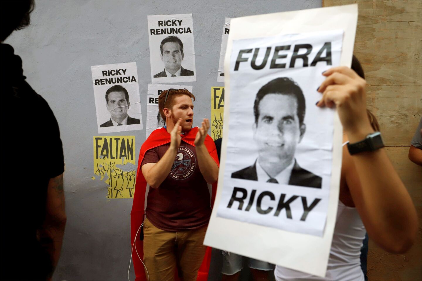 Protesters call for the resignation of Gov. Ricardo Rossello
