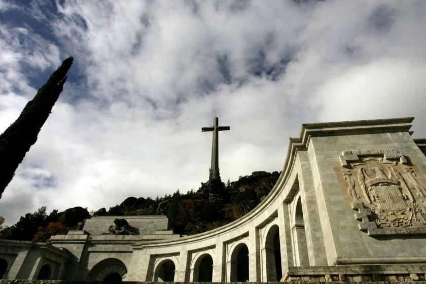 (FILES) In this file photo taken on November 13, 2005 shows the basilica of the Valle de los Caidos (The Valley of the Fallen), a monument to the Francoist combatants who died during the Spanish civil war and Franco's final resting place just outside Madrid. Experts began to inspect Franco's controversial mausoleum on April 23, 2018 to prepare for the exhumations of two victims of the Spanish civil war (1936-39) buried near him, more than 40 years after the death of the dictator. Technicians must check whether such operations can be performed, depending on the condition of the premises and bones, which have been poorly preserved and mixed. / AFP PHOTO / Philippe DESMAZESPHILIPPE DESMAZES/AFP/Getty Images ** OUTS - ELSENT, FPG, CM - OUTS * NM, PH, VA if sourced by CT, LA or MoD **