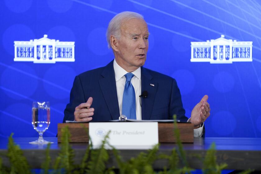 President Joe Biden speaks during a meeting with the President's Council of Advisors on Science and Technology, Wednesday, Sept. 27, 2023, in San Francisco. (AP Photo/Evan Vucci)
