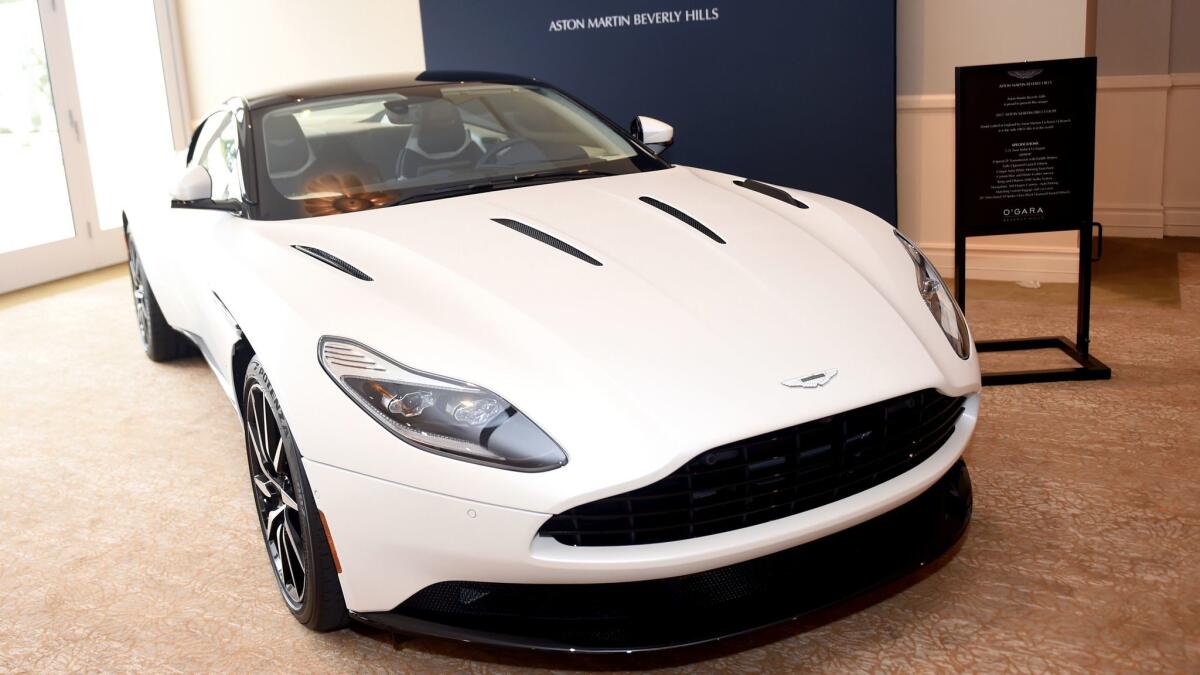 Among the items for sale at the silent auction were an Aston Martin DB11 Coupe. (Emma McIntyre / Getty Images for Race to Erase MS)