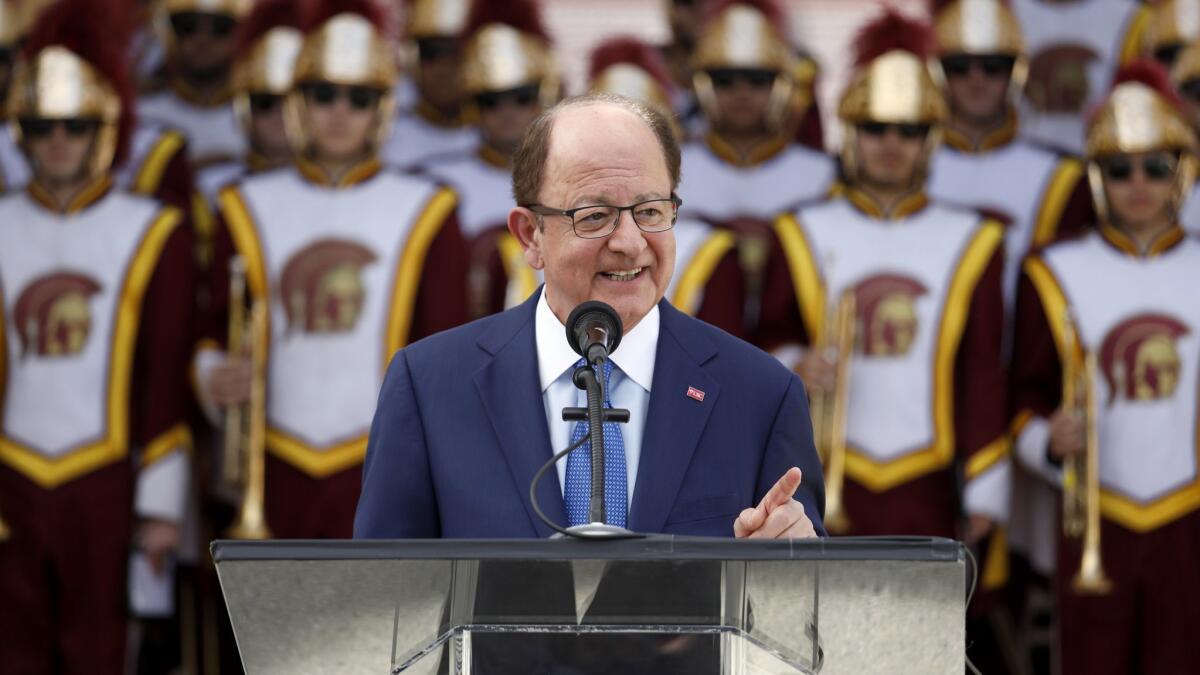 C.L. Max Nikias is leaving as president of the University of Southern California, a position he held since 2010.