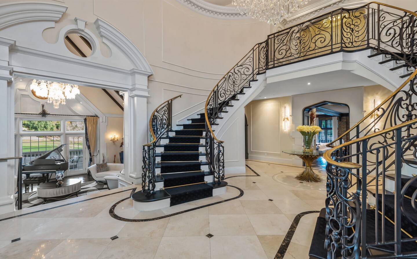 The compound centers on a 10,000-square-foot English-style manor, which the couple remodeled during their stay.