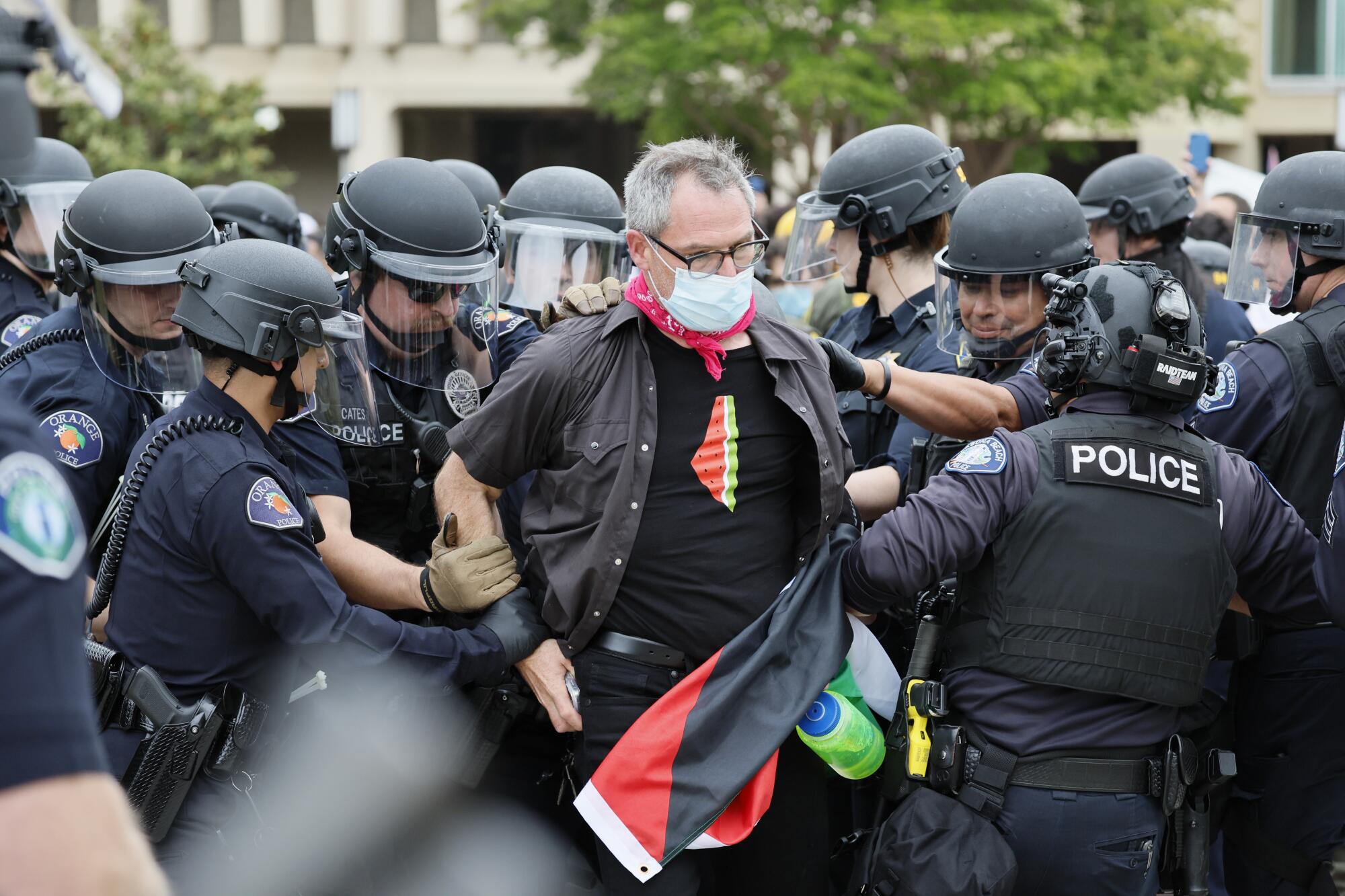 A UCI professor is arrested during a demonstration at UCI