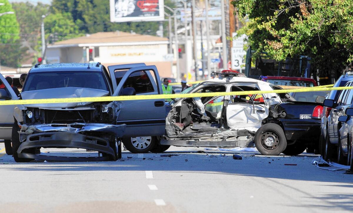 The scene of a fatal crash in Harbor City.