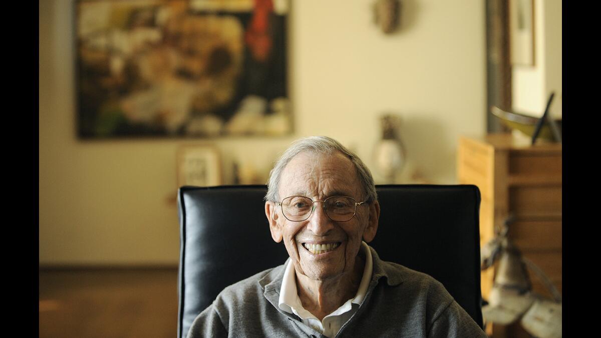 Artist and designer Jerome Ackerman, the subject, along with his late wife, Evelyn, of a new book and short film, at his home in Culver City.