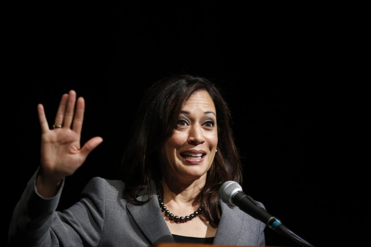 California Atty. Gen. Kamala Harris in a recent appearance at UCLA. She spent more than $1.2 million on TV advertising in Southern California during the closing stretch of the November election -- an effort aimed at raising her name recognition in the vote-rich region.