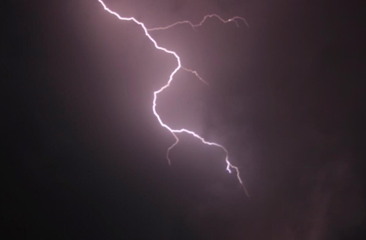 A lightning bolt in the sky