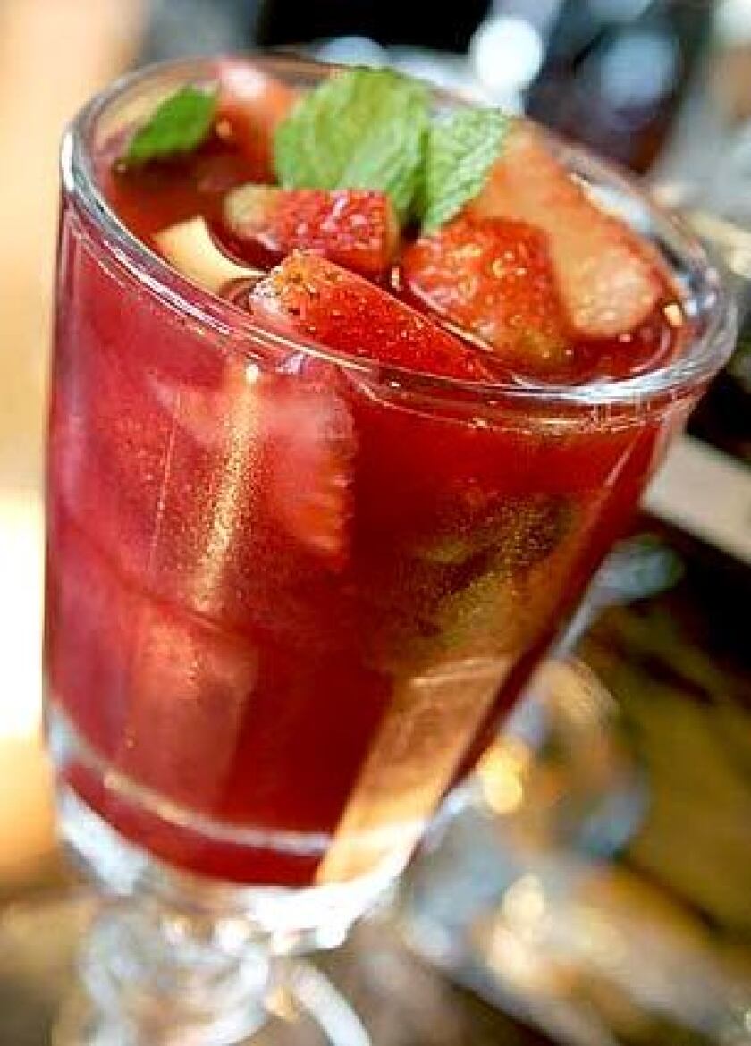 Balsamic vinegar and Grand Marnier add layers of flavor to the strawberry sangria at Fraîche.