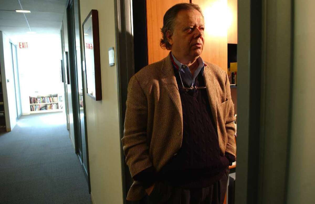 Critic John Lahr at his office at the New Yorker magazine in 2006.