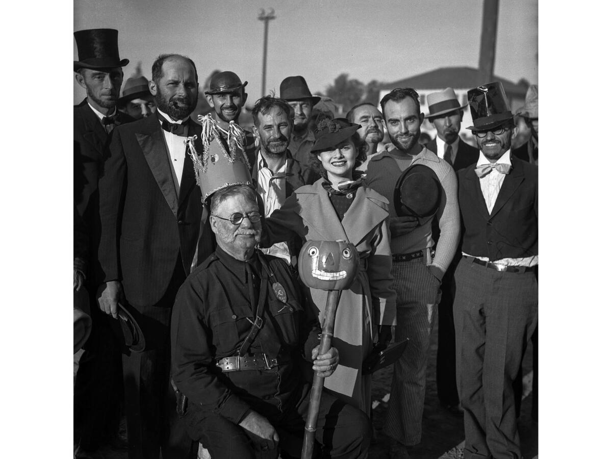 Oct. 31, 1935: Attendees at the 12th Annual Halloween festival in Anaheim. An estimated 50,000 attended the two-day festival that included a horse show.