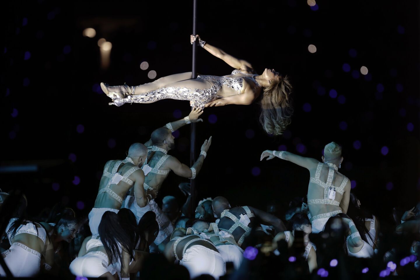 Jennifer Lopez performs during the Super Bowl LIV halftime show at Hard Rock Stadium in Miami Gardens, Fla.