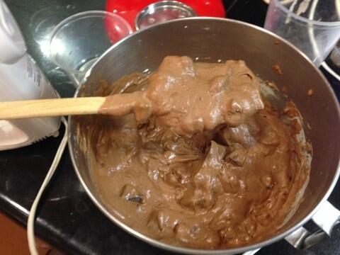 5: Adding chopped chocolate to the dough