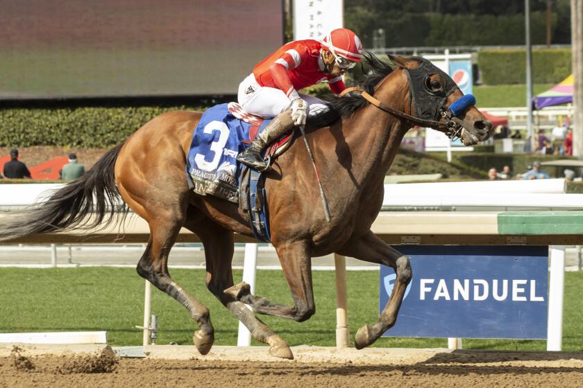In this image provided by Benoit Photo, Practical Move, ridden by jockey Ramon Vazquez.