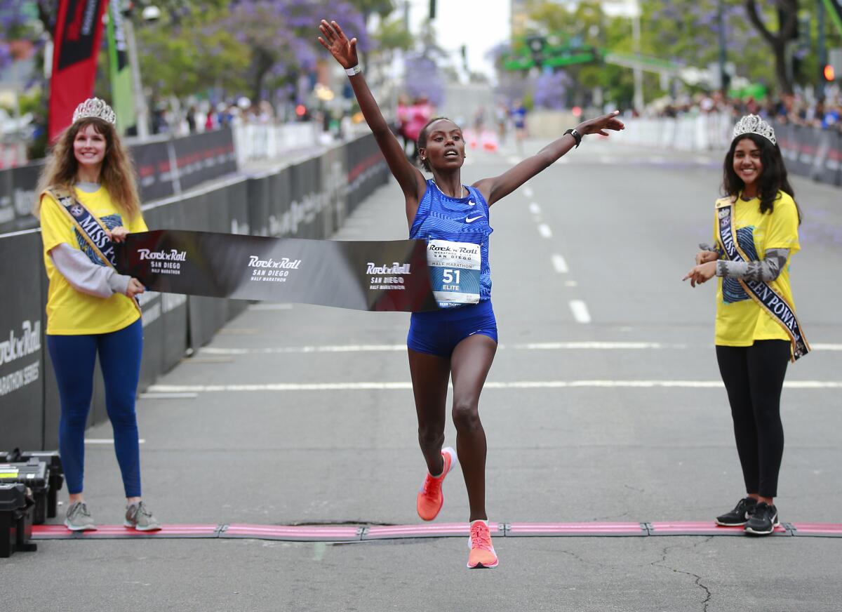 Rahma Tusa in the Rock 'n' Marathon and Half Marathon in San Diego on June 2, 2019.