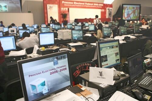 General view of the press room of the Fe