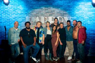 The stand-up comedians of "Improv: 60 and Still Standing" stand together for a group portrait.