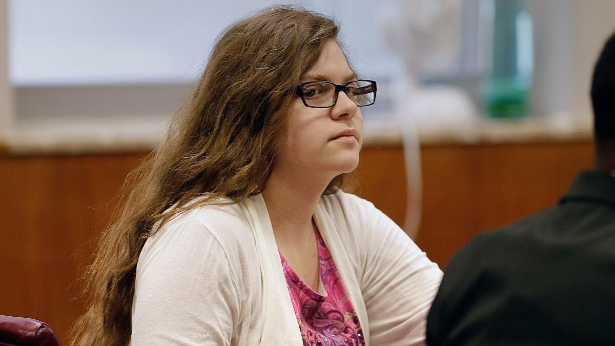 Anissa Weier,15, listens as former teachers testify during her trial in Waukesha County Court in Wisconsin on Wednesday.