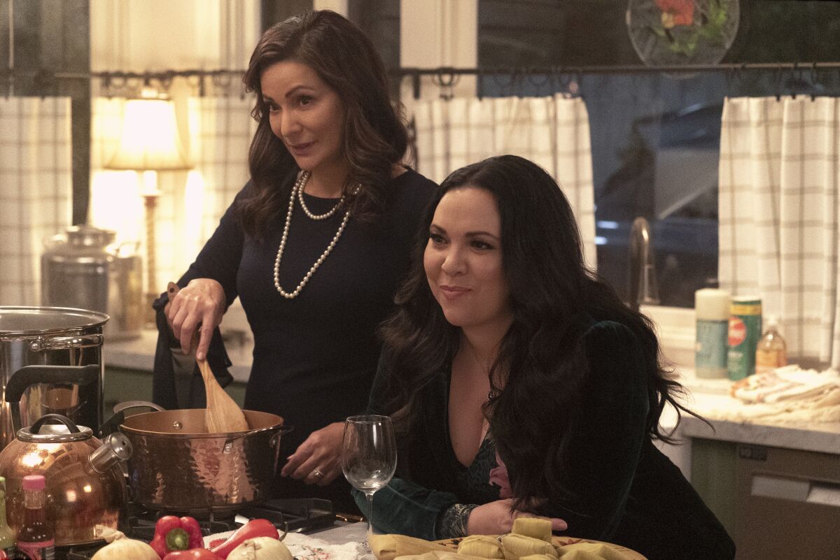 This image released by Amazon shows Constance Marie, left, and Gloria Calderon Kellett i