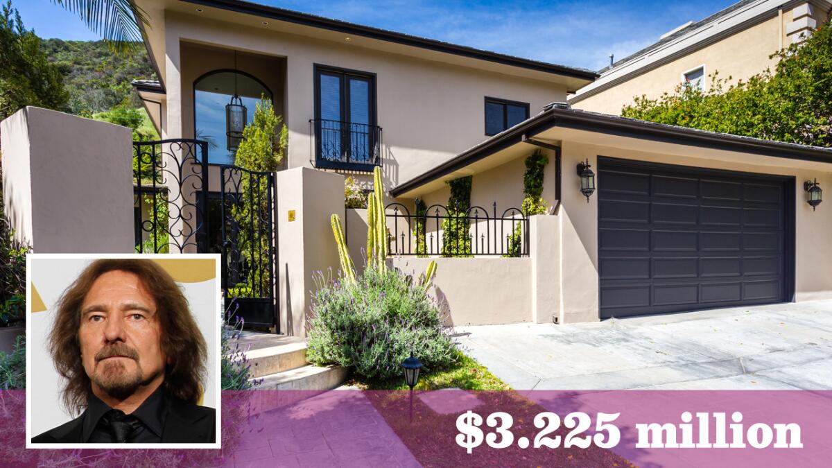 Black Sabbath founding member and bassist Geezer Butler has listed his Mediterranean-style home in the Beverly Hills Post Office area for $3.225 million.