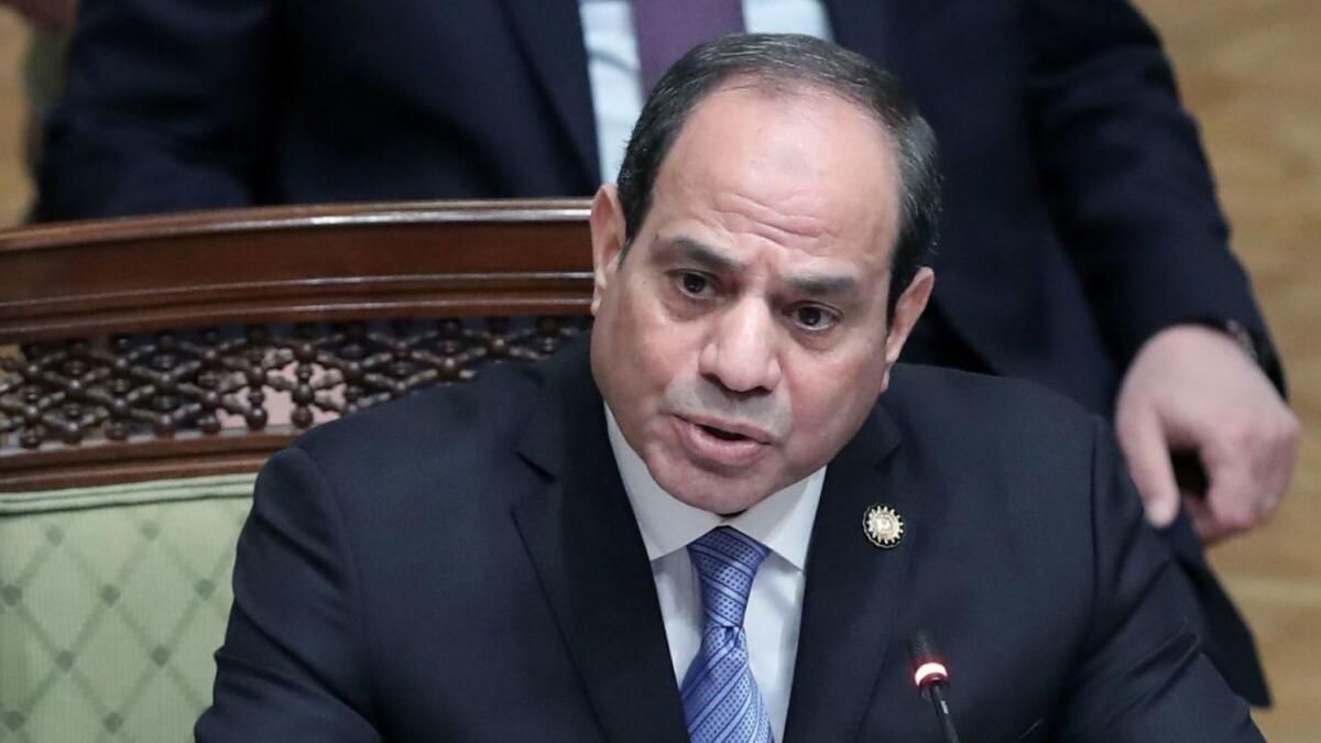Egyptian President Abdel Fattah Sisi attends an African summit on Tuesday in Cairo. The former general has asserted increasingly autocratic control.