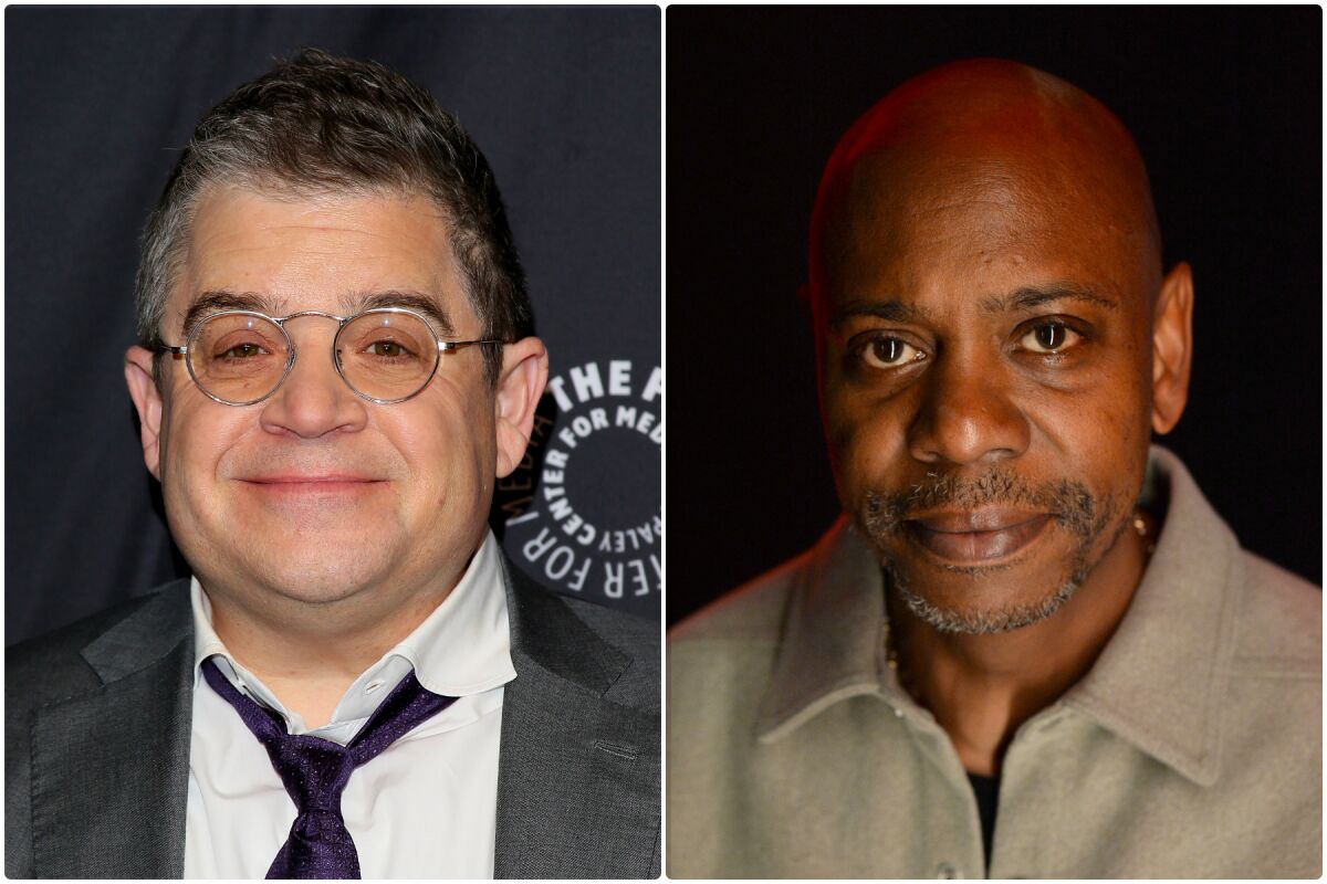Patton Oswalt and Dave Chappelle are shown in separate photos.