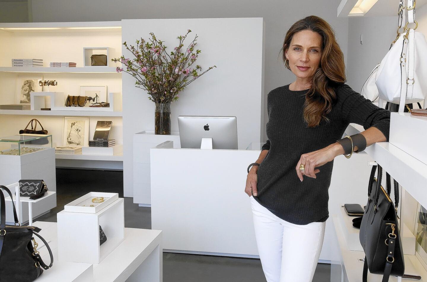 Fashion designer Kendall Conrad, who made her mark in handbags, is expanding into footwear and brass jewelry.