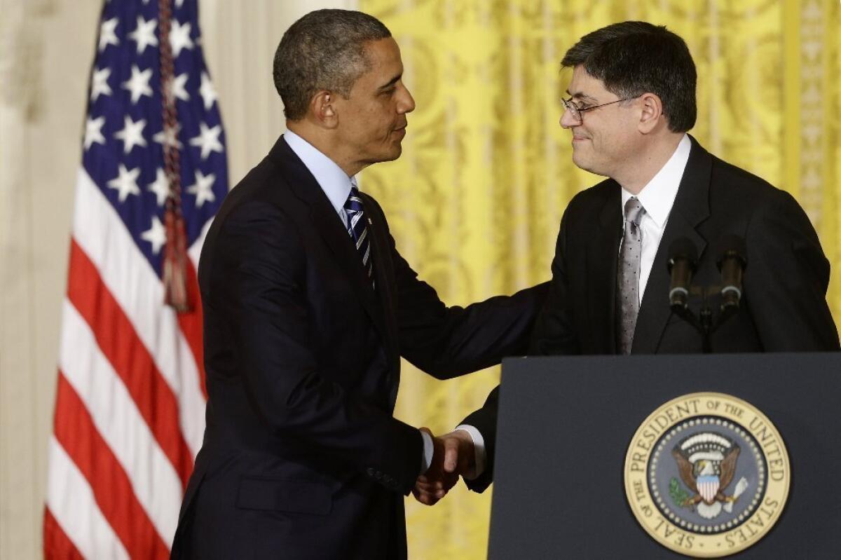 President Obama with Jacob Lew in the East Room of the White House in Washington after he announced last month that he would nominate Lew as the next Treasury secretary.