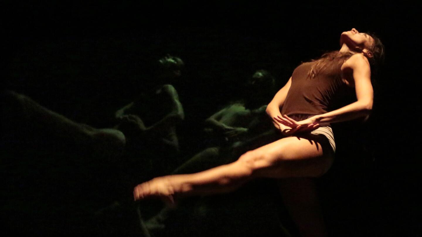 Dancer Lavinia Findikoglu performs in "Still" for Rosanna Gamson's World Wide troupe, part of the New Original Works Festival at REDCAT.