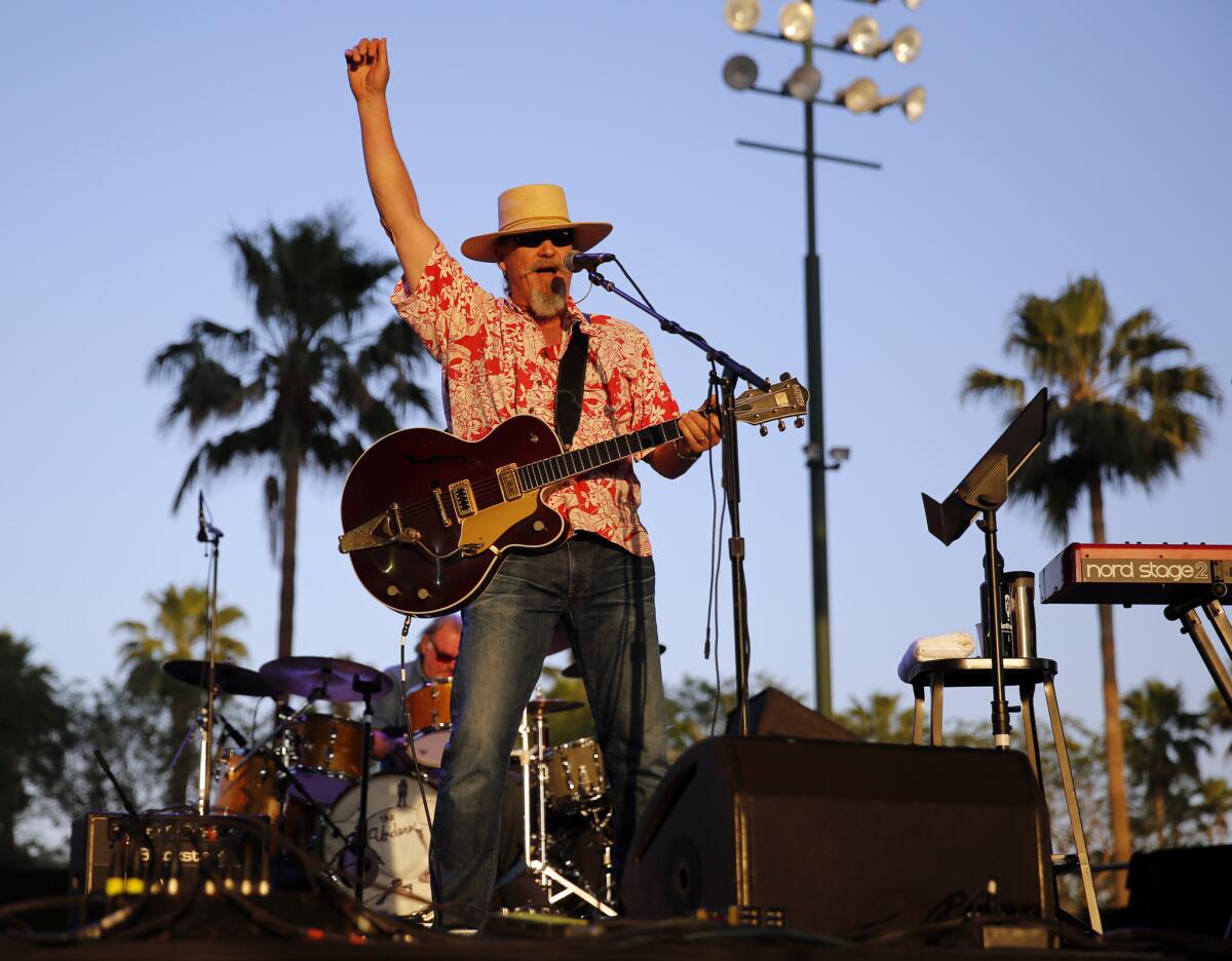 Jeff Bridges performs with his band the Abiders during the Stagecoach Festival at the Empire Polo Club in Indio on Saturday.