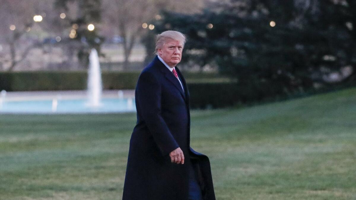 President Trump on the South Lawn of the White House in Washington, on March 5.