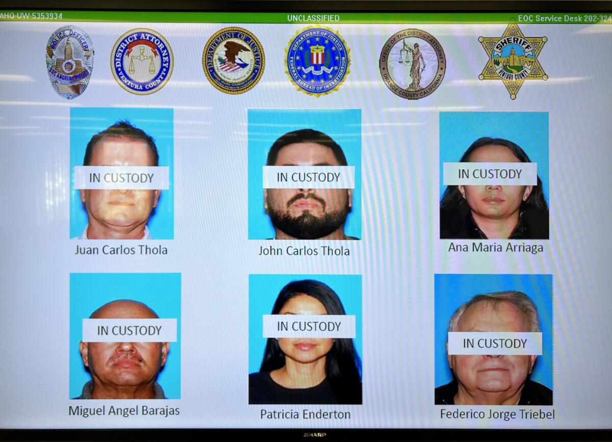 Screenshot of six defendants that a federal grand jury indicted for facilitating crime tourism.