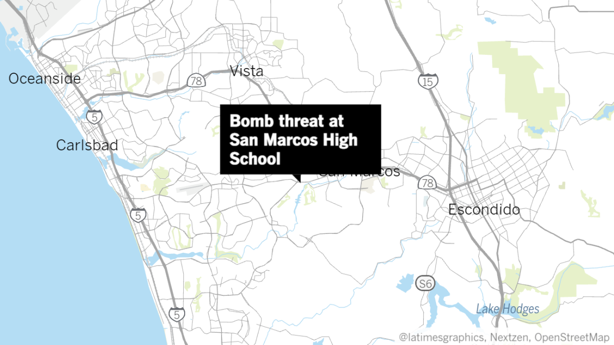 Map of where there was a report of a bomb threat.