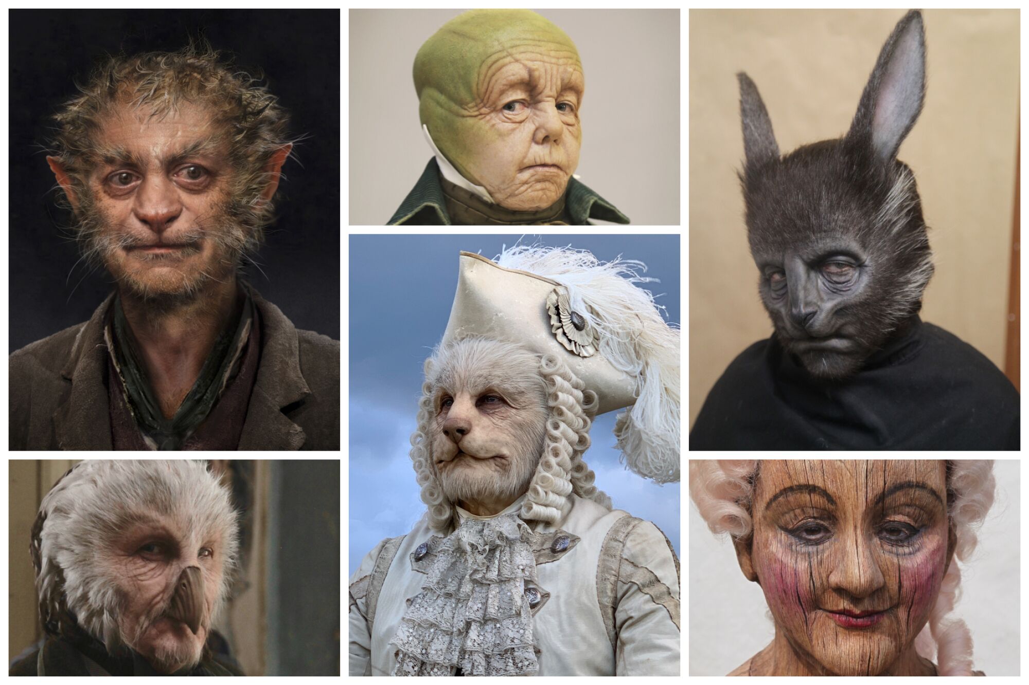 Some of the characters in “Pinocchio” created by prosthetic makeup designer Mark Coulier