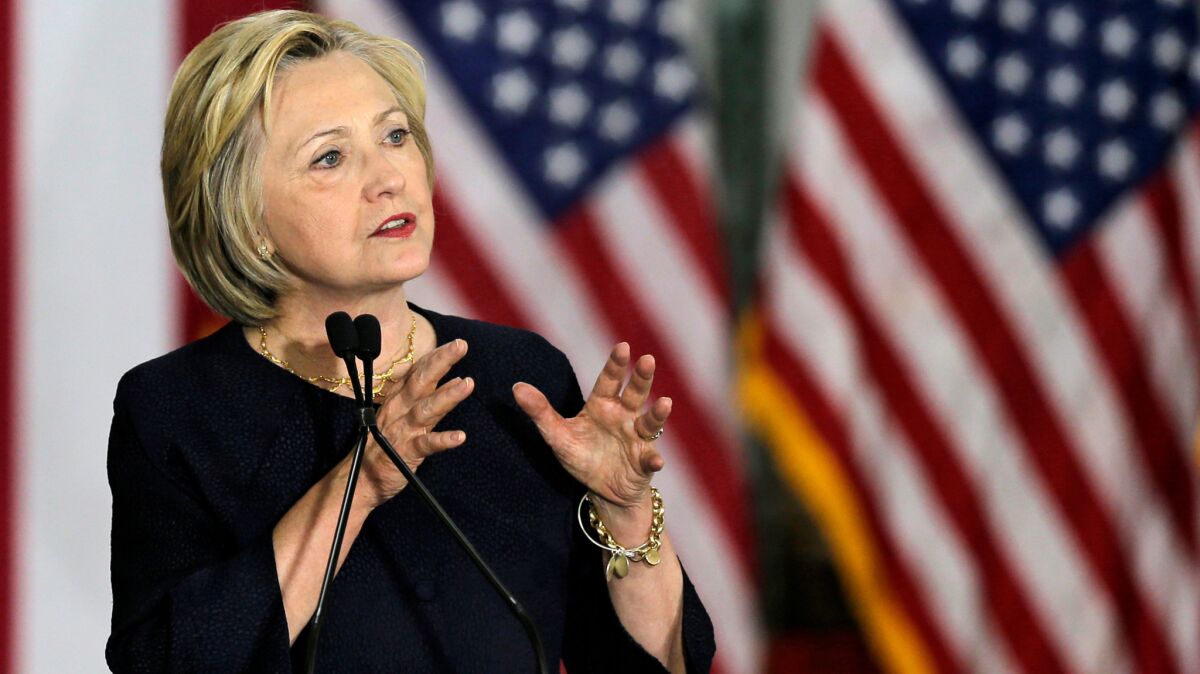 Hillary Clinton speaks in Cleveland on June 13.