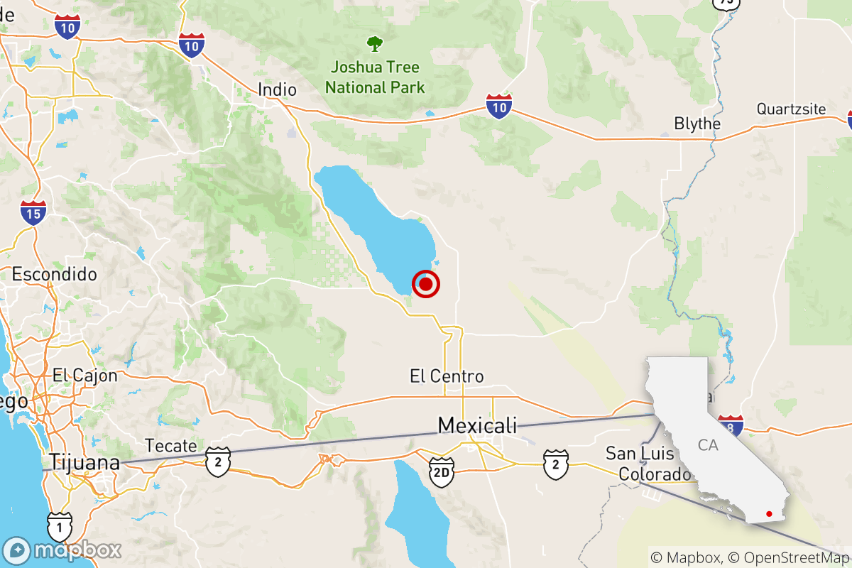 A magnitude 4.0 earthquake was reported Monday at 7:57 a.m. Pacific time 10 miles from Brawley, Calif.