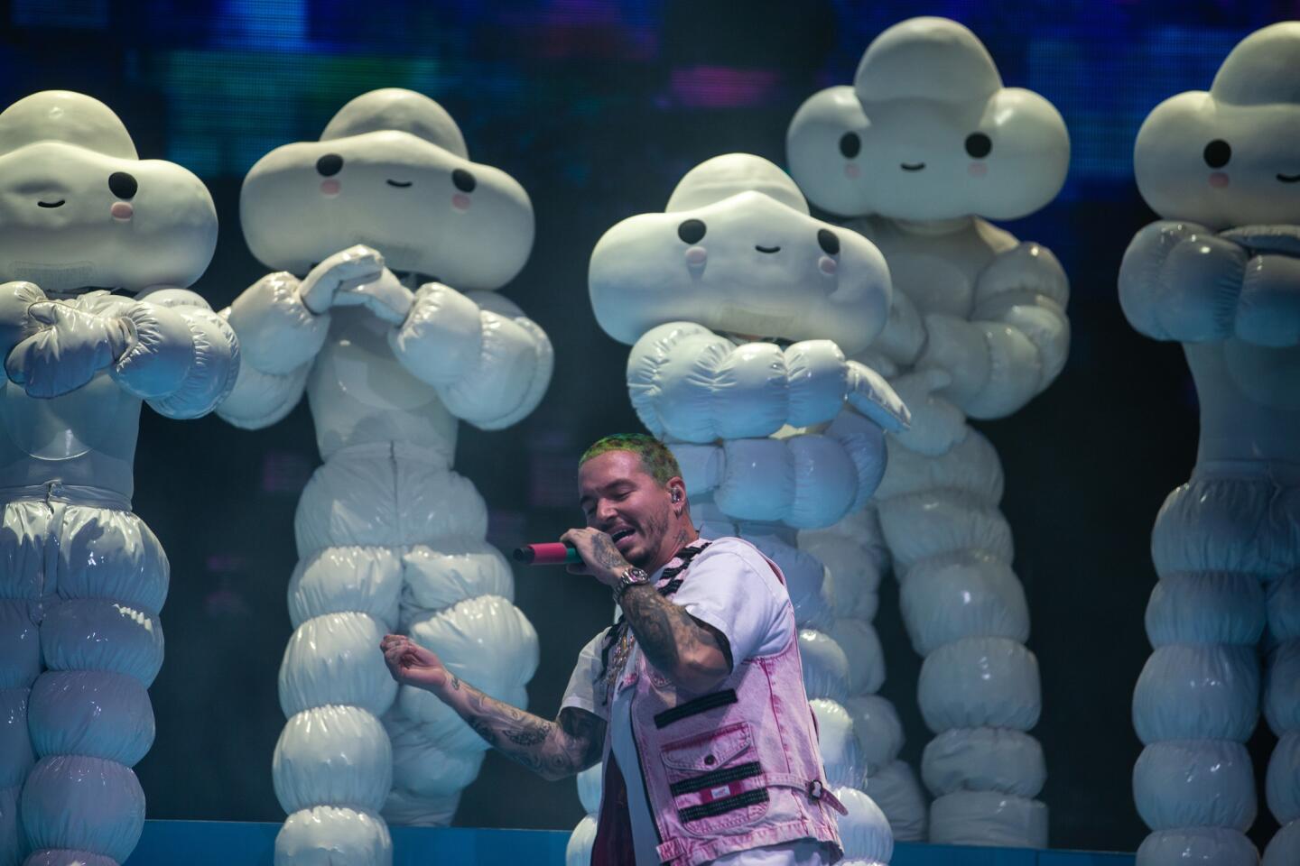 J Balvin performs during Weekend 2 of the Coachella Valley Music and Arts Festival.