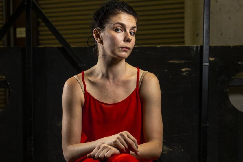 COSTA MESA,CA --MONDAY, JULY 30, 2018--Dancer Natalia Osipova, is photographed following a rehearsal for the production of "Isadora," at the Segerstrom Center in Costa Mesa, CA, July 30, 2018. Osipova will portray famed dancer Isadora Duncan. (Jay L. Clendenin / Los Angeles Times)
