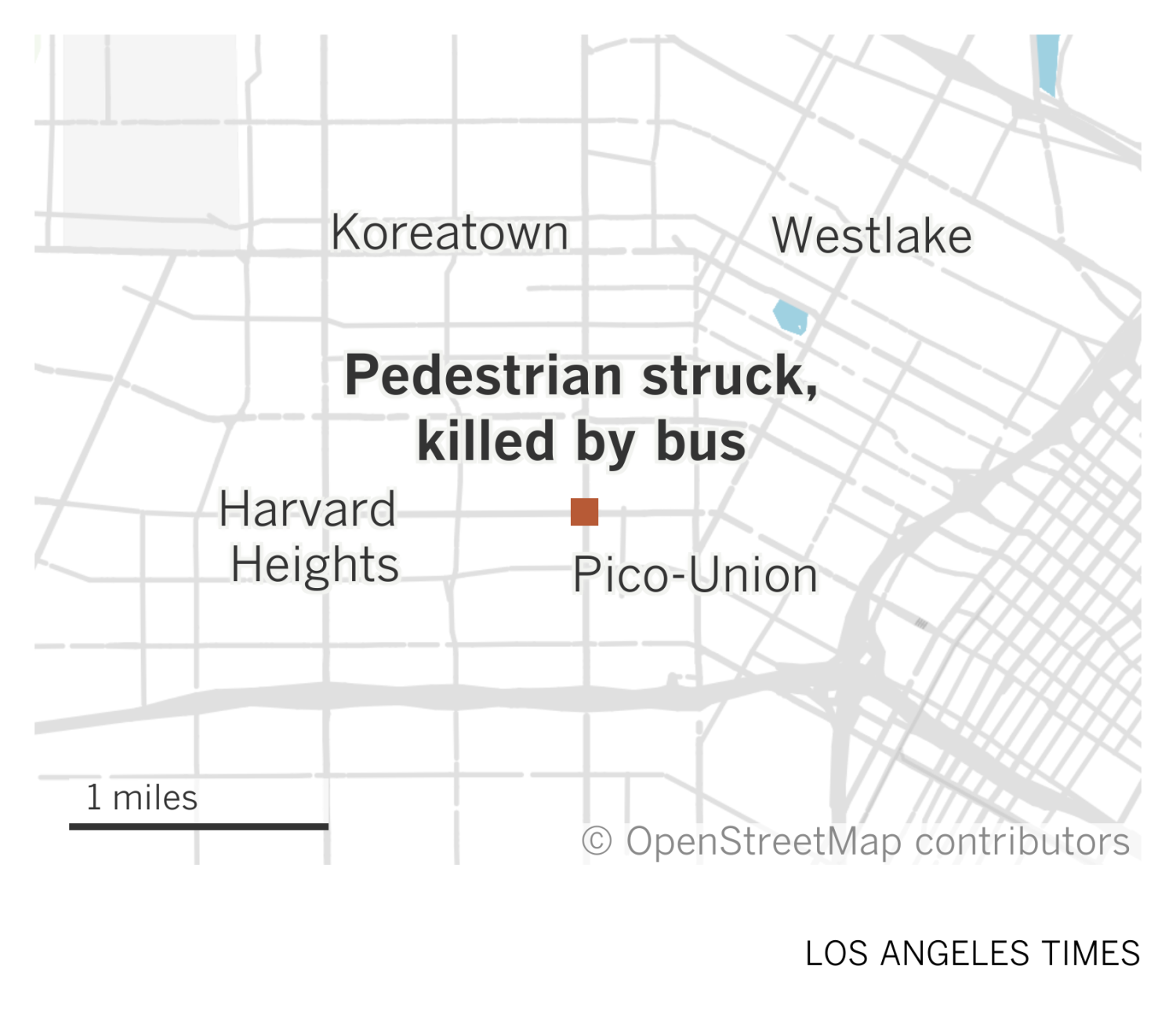 Pedestrian is struck and killed by bus in L.A.’s Pico-Union neighborhood