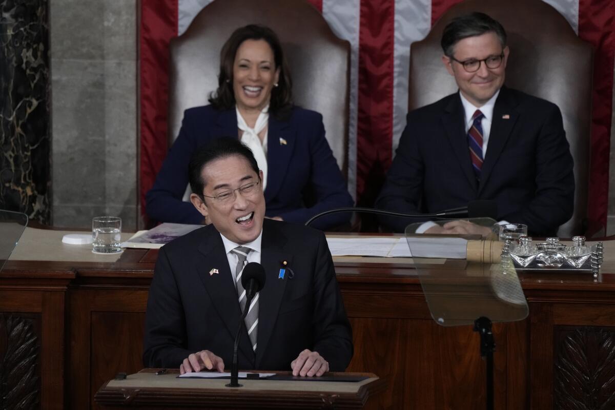 Japanese Prime Minister Kishida addresses Congress amid skepticism about U.S. role abroad