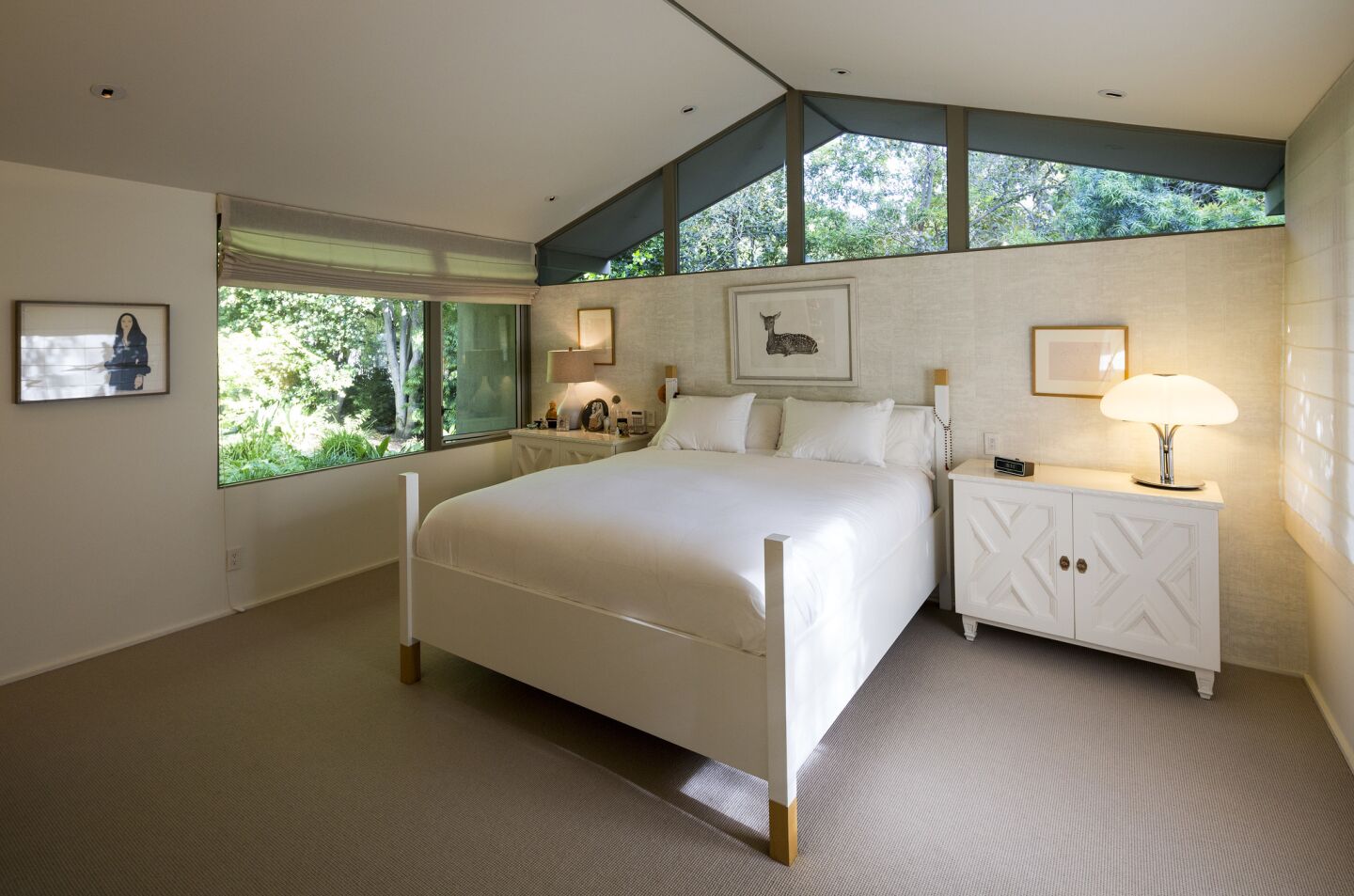 Homeowner Jenny Levy wanted as much light as possible. In the master bedroom, architect John Bertram added clerestory windows to bring in more light.