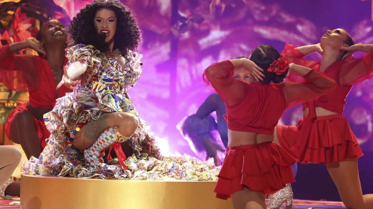 Cardi B performs "I Like It" at the American Music Awards.