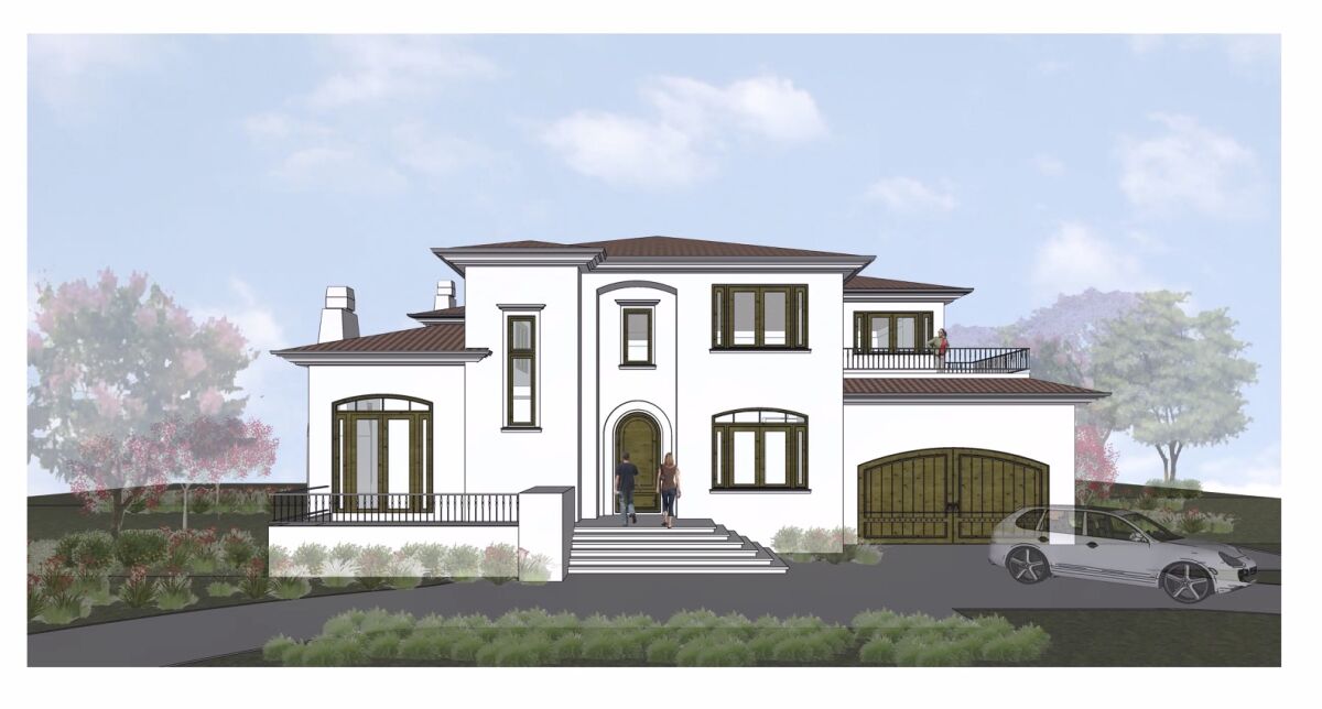 A rendering shows the design for 2989 Woodford Drive that was green-lighted by the La Jolla Shores Permit Review Committee.