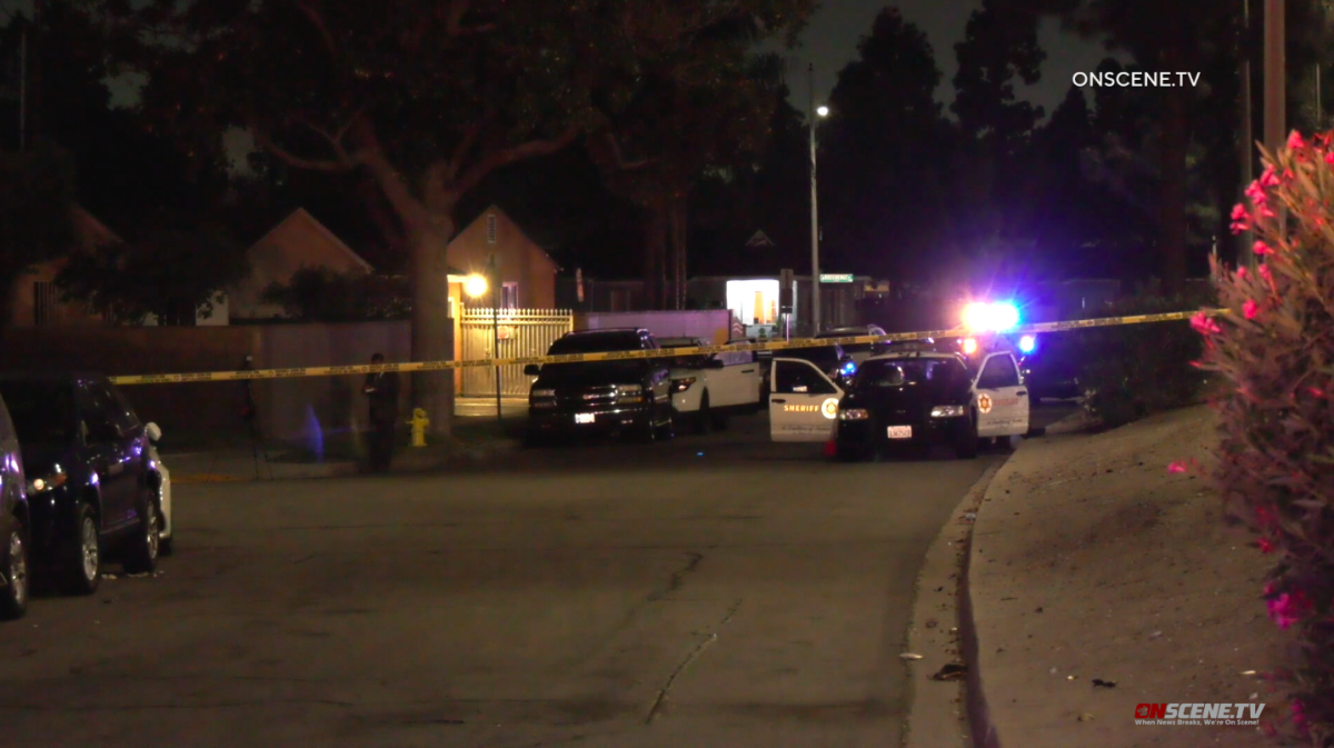 Authorities were investigating a homicide in the 9000 block of Reichling Lane in Pico Rivera 