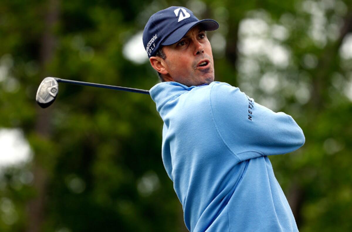 Matt Kuchar watches his tee shot at No. 9 on Saturday during the third round of the Shell Houston Open.