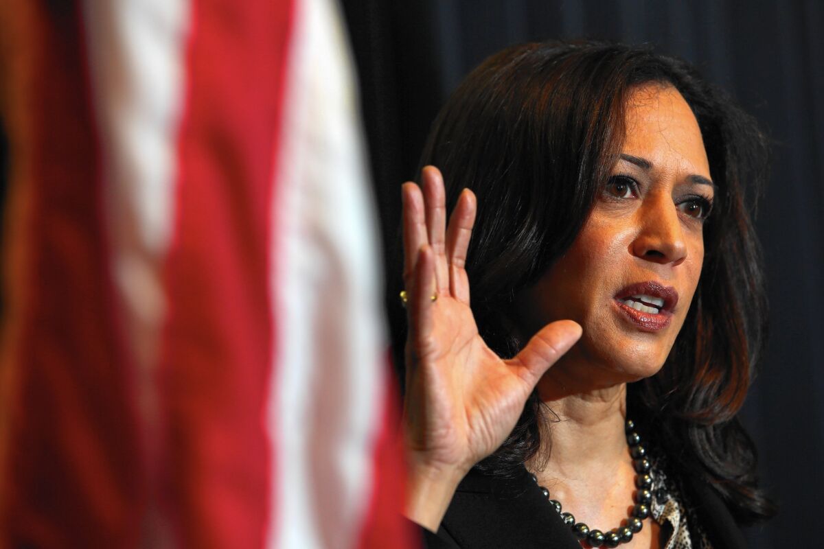 California Atty. Gen. Kamala D. Harris says her staff is developing a case against Volkswagen that is independent of the cases by other attorneys general.